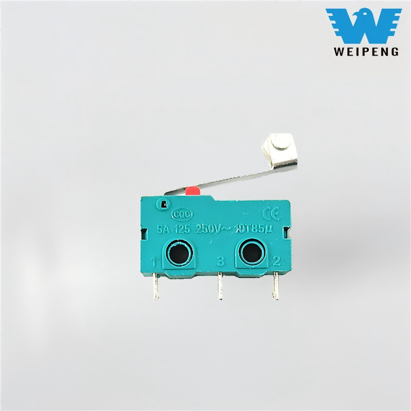 Kontaktinis mygtukas 5A/125V 250V Tiesios rankenos trijų kontaktų kelionės ribinis mikrojungiklis