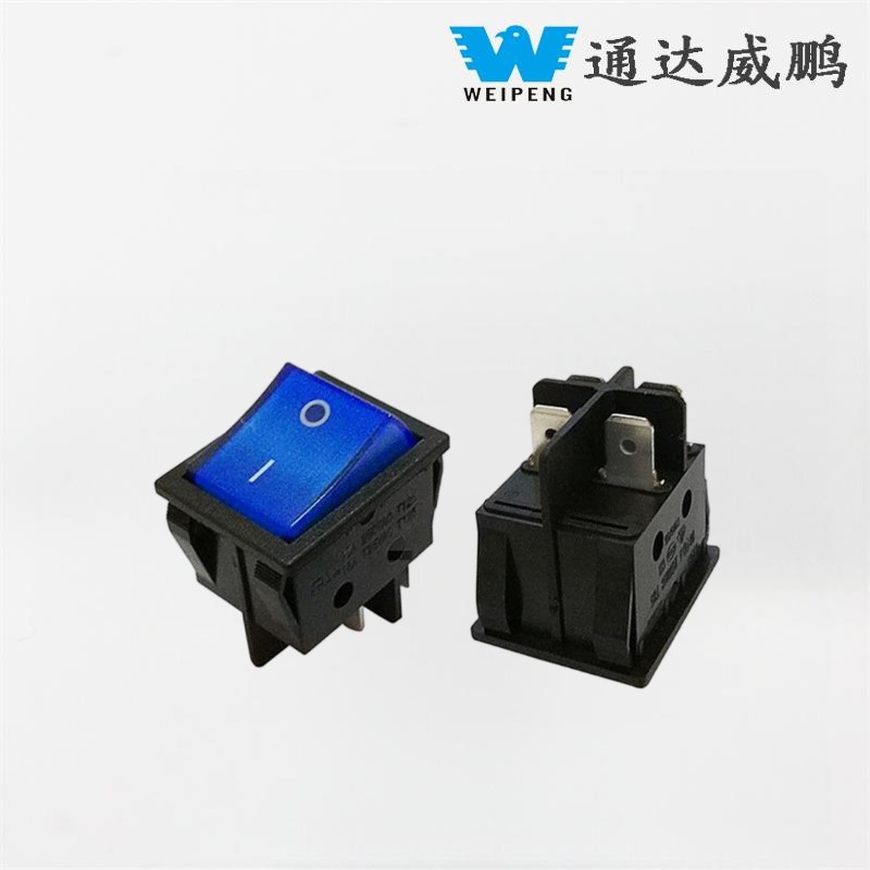 Keturių kojų dviejų padėčių valties jungiklis su mėlynu indikatoriumi