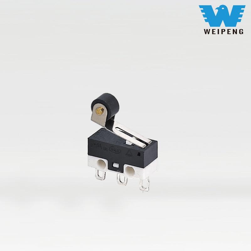 Mikro trikojo pelės paspaudimo jungiklis su tiesiais ir sulenktais kaiščiais