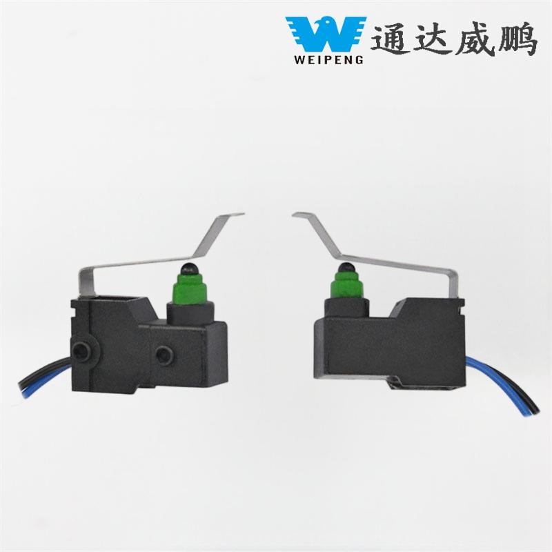 Šoninio išėjimo mikro jungiklis su padėties nustatymo kaiščiu