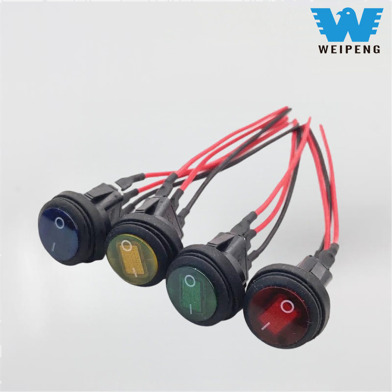 Weipeng apvalus vandeniui atsparus valties jungiklis su viela